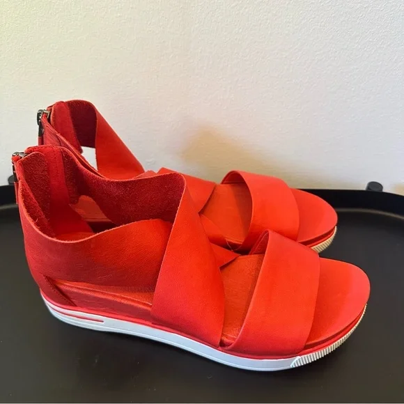 Eileen Fisher Sport Tumbled Nubuck Sneaker Sandal NEW Size 7 Red - Picture 4 of 12